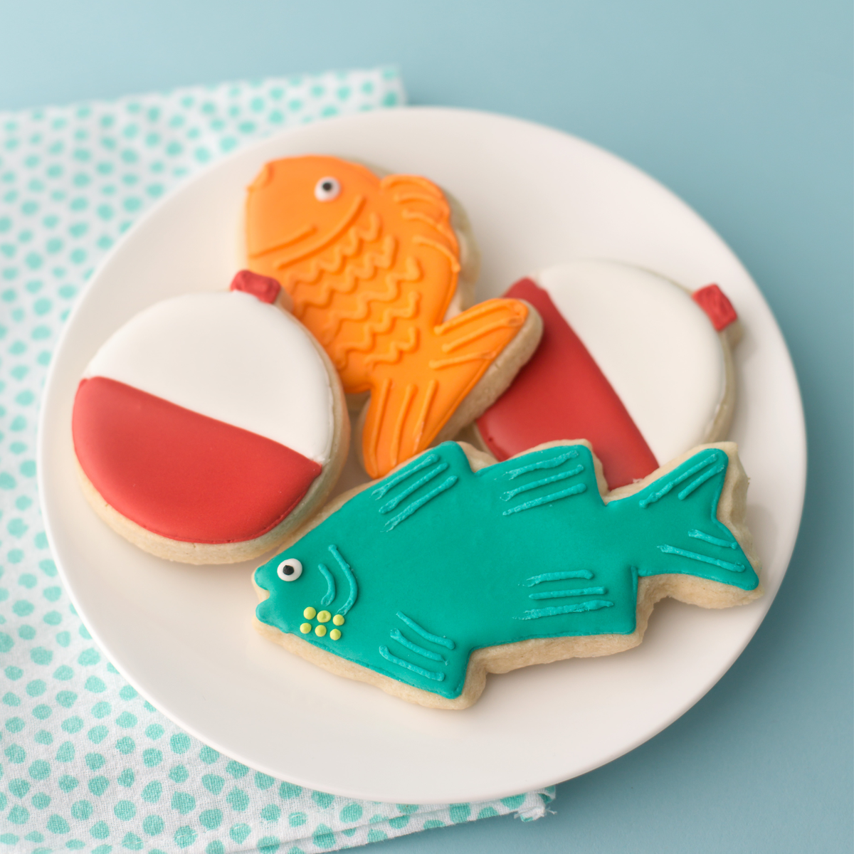 cookie hook the fish Ann Clark Father's Day Gone Fishing Cutters Set of 5, Made in USA (not for the handle) MATERIAL Fishing Cookie Cutter | Cookie