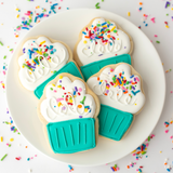 TEAL CUPCAKE COOKIES