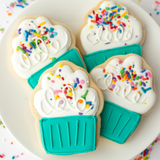 TEAL CUPCAKE COOKIES