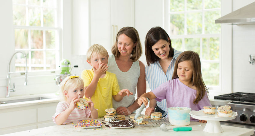 Picture of Moms and kids with cookies