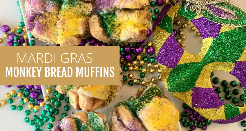 HOW TO MAKE MARDI GRAS MONKEY BREAD MUFFINS
