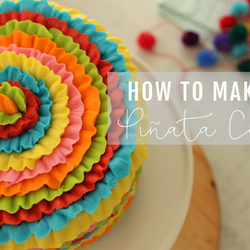 How to Make a Piñata Ruffle Cake