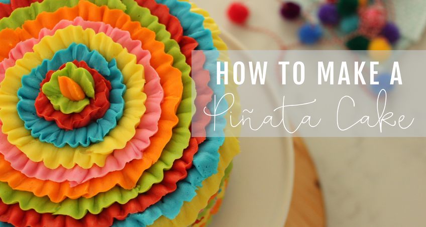 How to Make a Piñata Ruffle Cake