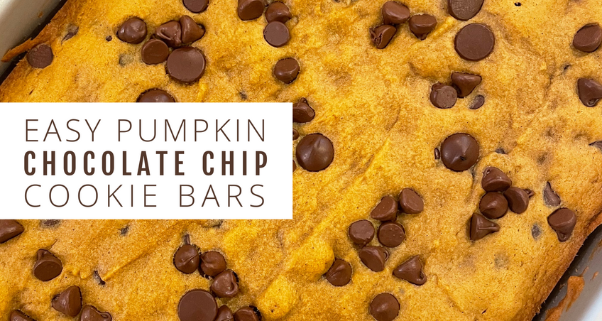 Easy Pumpkin Chocolate Chip Cookie Bar Recipe