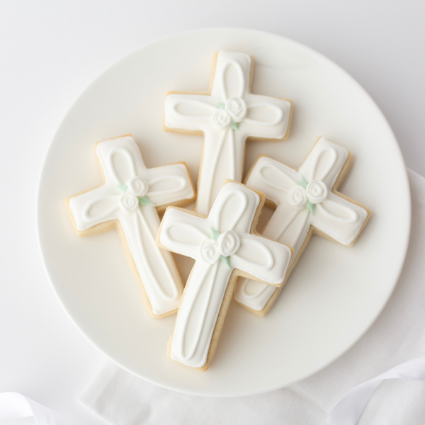 Baptism Cross Sugar Cookies - Gourmet Gift Box