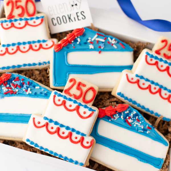 America’s 250th Birthday Sugar Cookies - 4th of July Gift Box