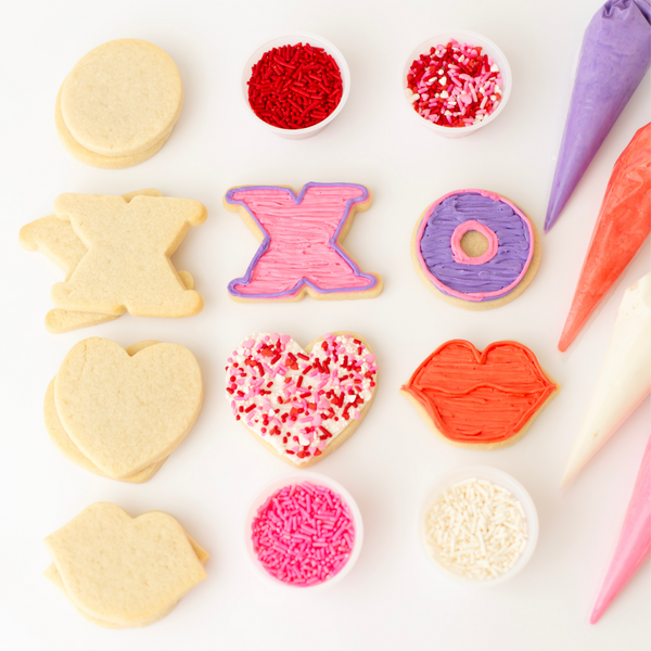 Valentine's Day Cookie Decorating Kit – DIY Dozen with Buttercream + Sprinkles