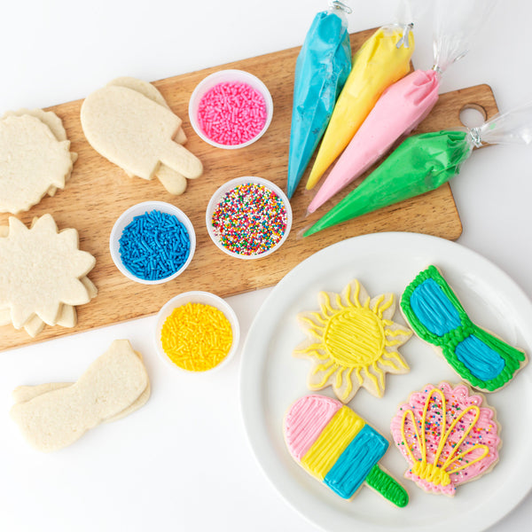 Summer Cookie Decorating Kit – 12 Sugar Cookies with Buttercream & Sprinkles