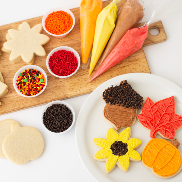 Fall Cookie Decorating Kit – 12 Sugar Cookies with Buttercream & Sprinkles