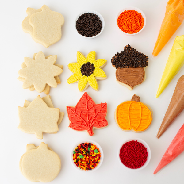 Fall Cookie Decorating Kit – 12 Sugar Cookies with Buttercream & Sprinkles