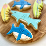 Shark & Surf Cookies (24 ct) | Hand-Decorated Cookie Gift Box