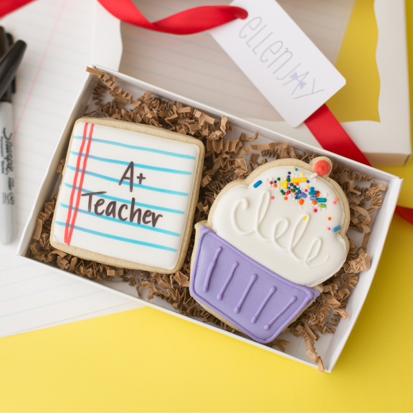 A+ Teacher Sugar Cookie Gift Box 2ct (Set of 3 Boxes)