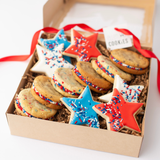 4th of July Cookies + Buttercream Sammies - Patriotic Stars Gift Box