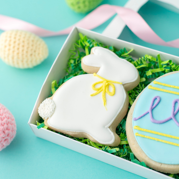 Easter Bunny & Blue Egg Cookie Duo (2ct) – Sugar Cookie Gift Box