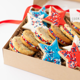 4th of July Cookies + Buttercream Sammies - Patriotic Stars Gift Box