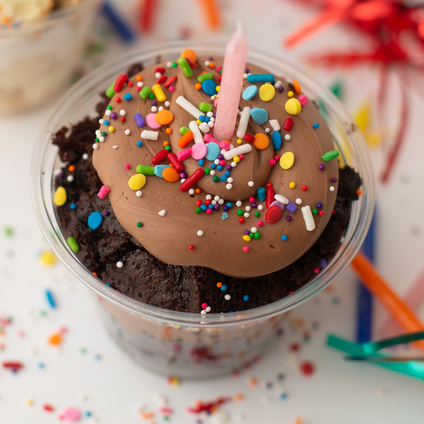 Chocolate Birthday Cake Cups (5 Pack) - LOCAL PICKUP ONLY