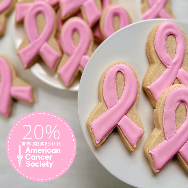 Breast Cancer Awareness Pink Ribbon Sugar Cookie Gift Box (12 ct)