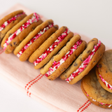 Valentine's chocolate chip buttercream sammies with sprinkles