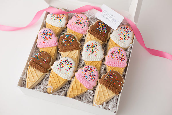 ICE CREAM CONE Cookie Box (12 ct)